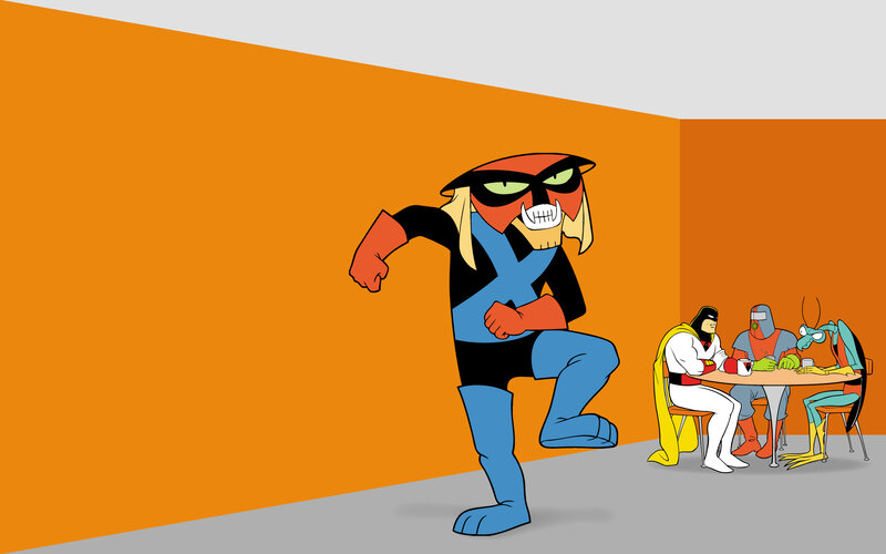 Superhero in a room