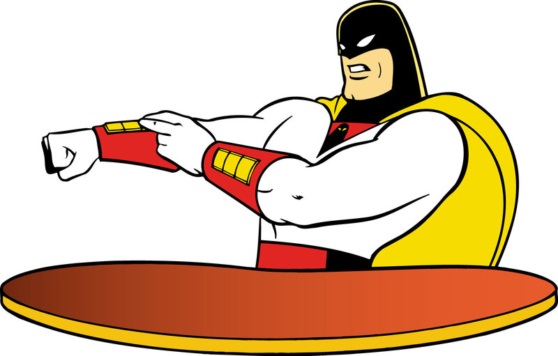 superhero in action pose