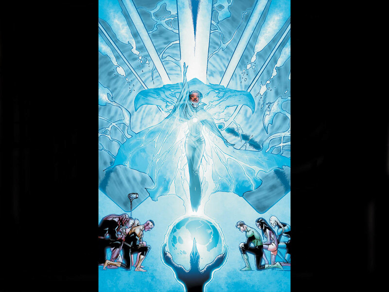 Superhero in Blue Light