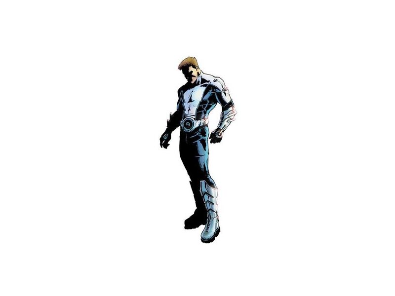 Superhero in Blue Suit — Serious