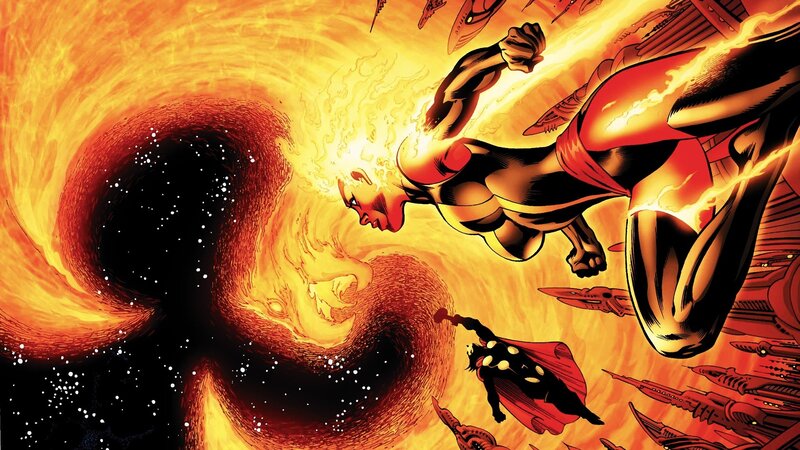 Superhero in Fiery Vortex — Orange