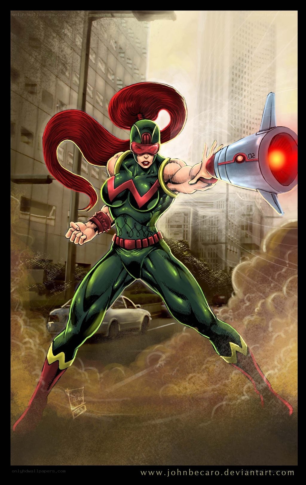 superhero in green suit