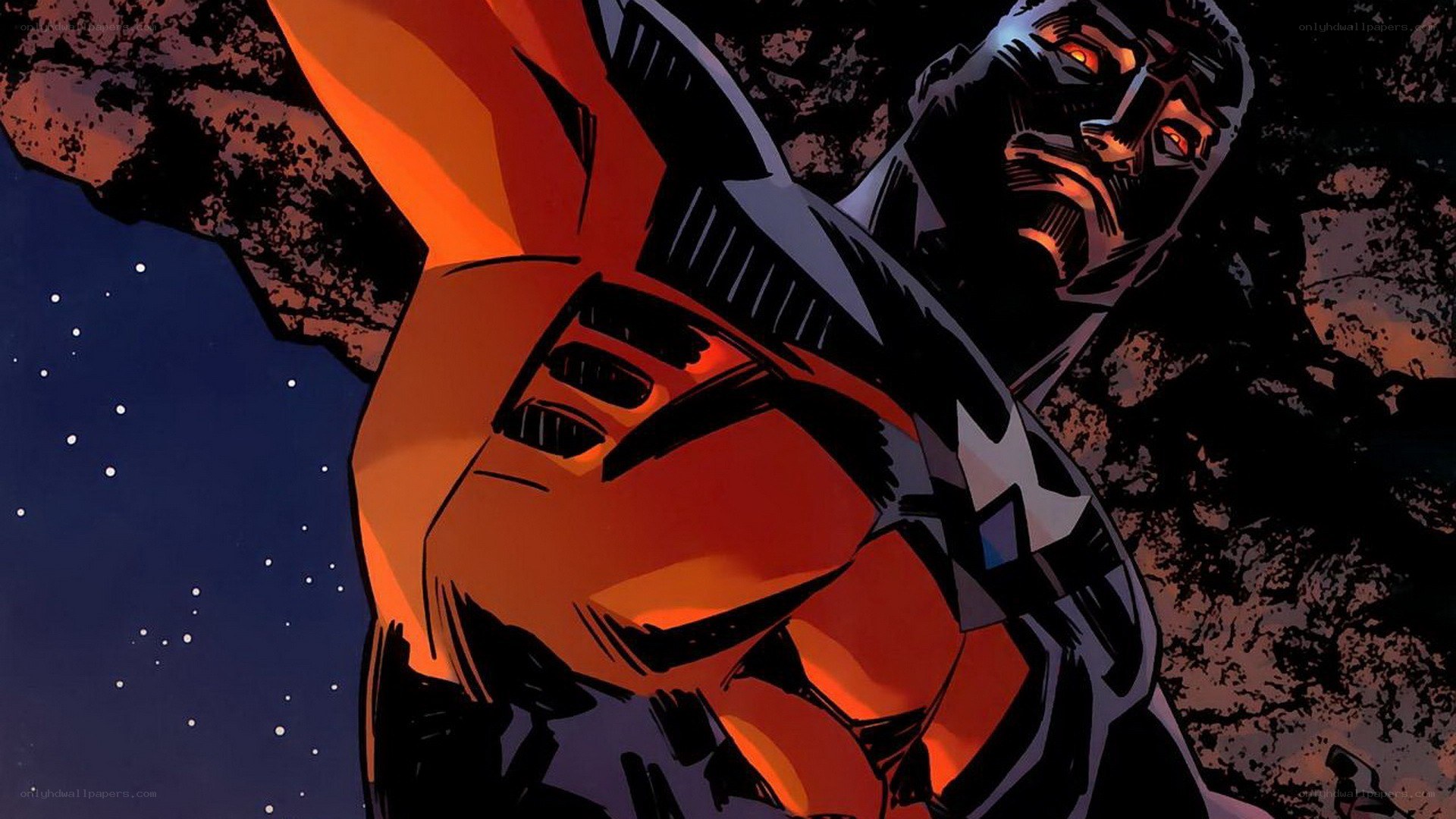 Superhero in orange suit