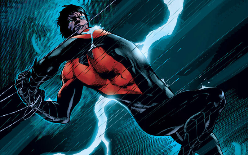 Superhero in Red and Black Suit — Dramatic
