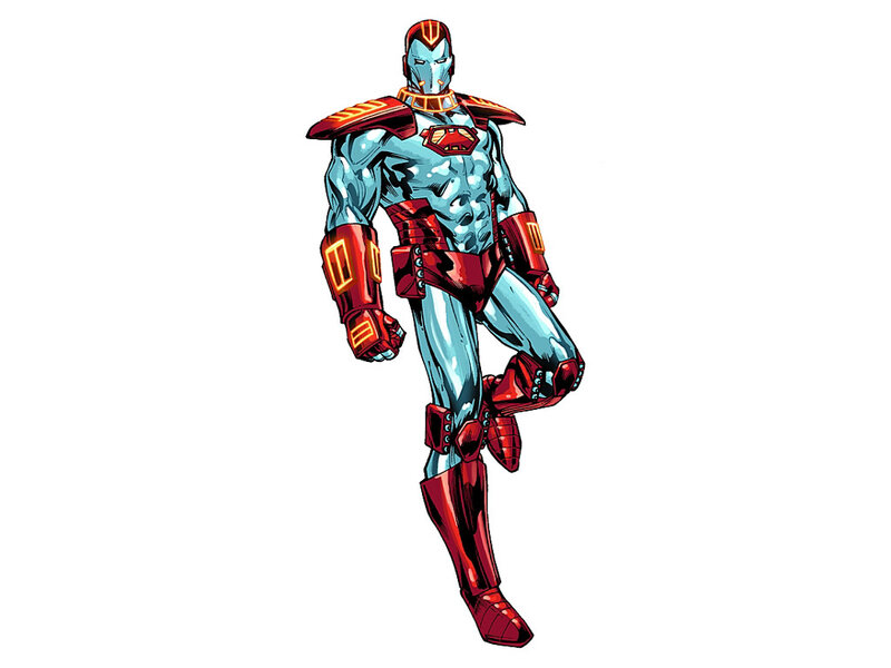 Superhero in Red and Blue Armor