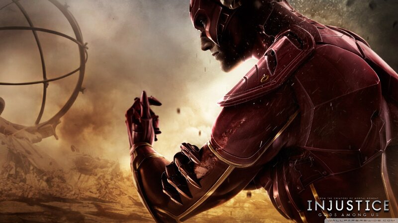 Superhero in Red Armor — Dramatic, Digital Art