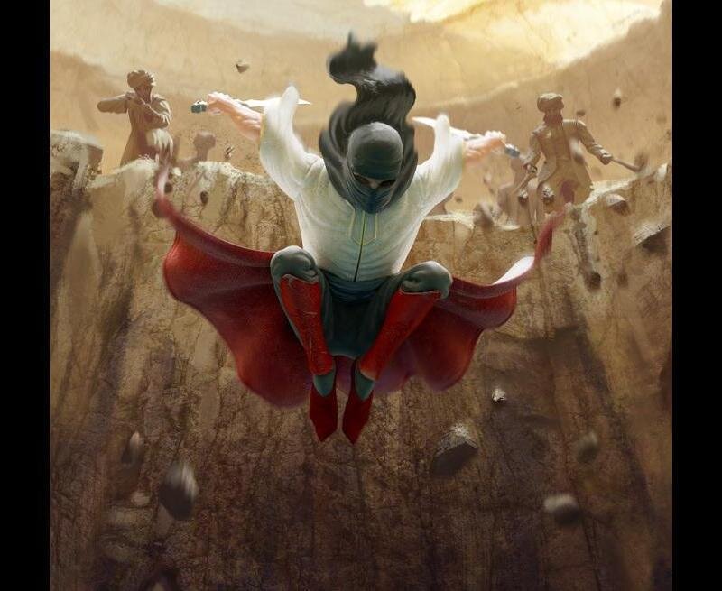 Superhero in Red Cape — Brown