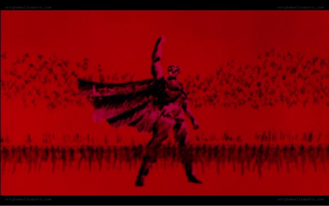 superhero in red silhouette