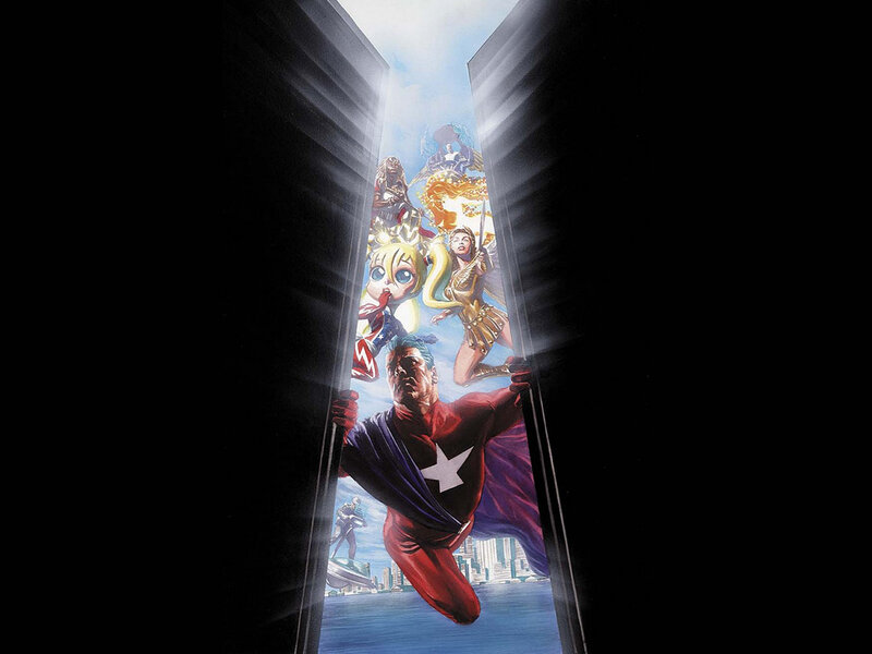 Superhero in Red Suit — Dramatic, Afternoon