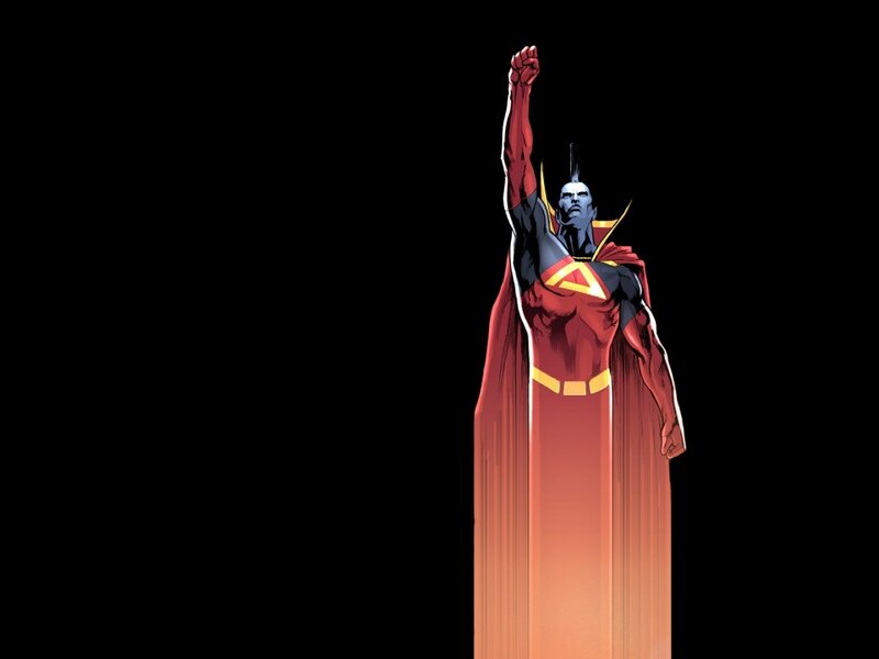 Superhero in Red Suit — Dramatic, Comic, Cape
