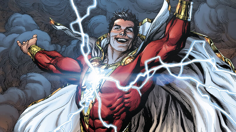 Superhero in Red Suit — Dramatic, Comic, Lightning