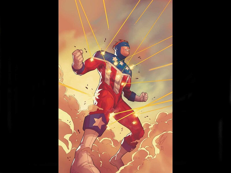 Superhero in Red Suit — Dramatic