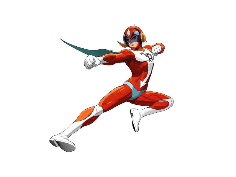 Superhero in Red Suit — Dynamic, Anime