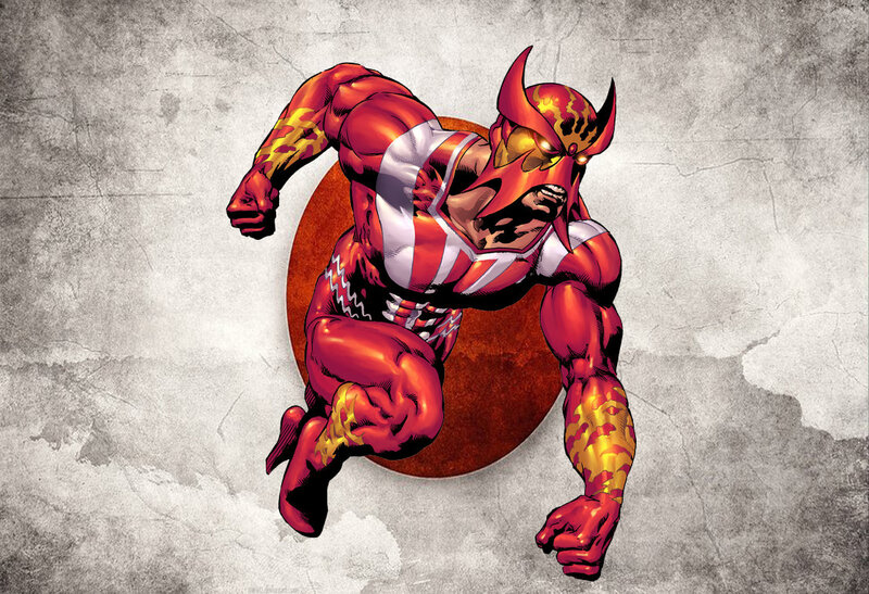 Superhero in Red Suit — Dynamic, Comic, Mask