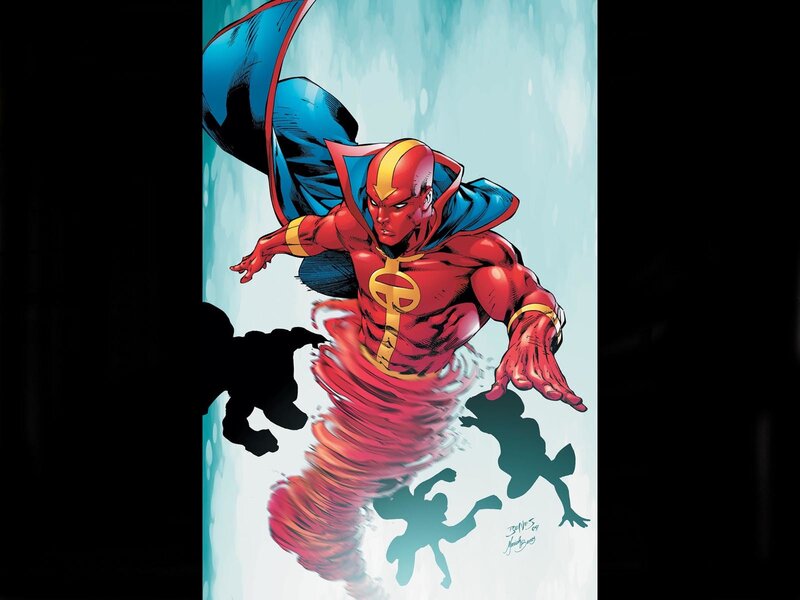 Superhero in Red Suit — Dynamic, Comic
