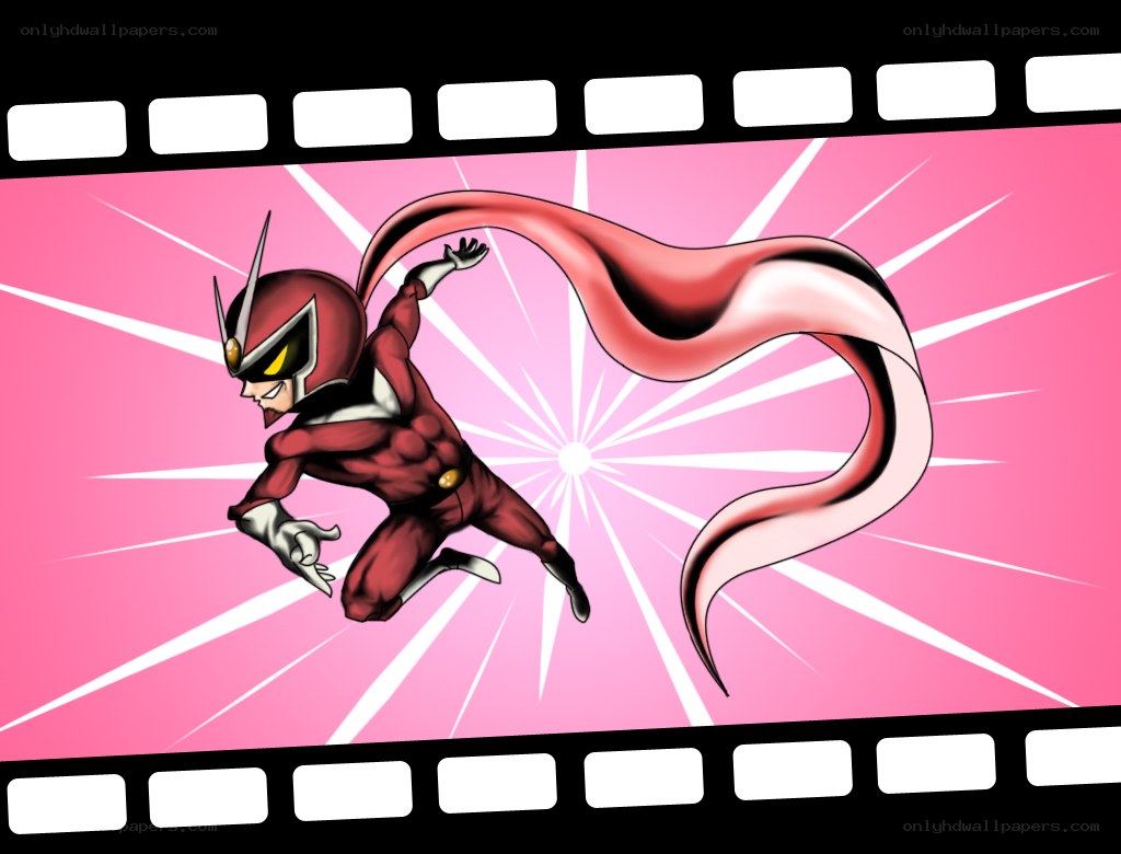 superhero in red suit flying