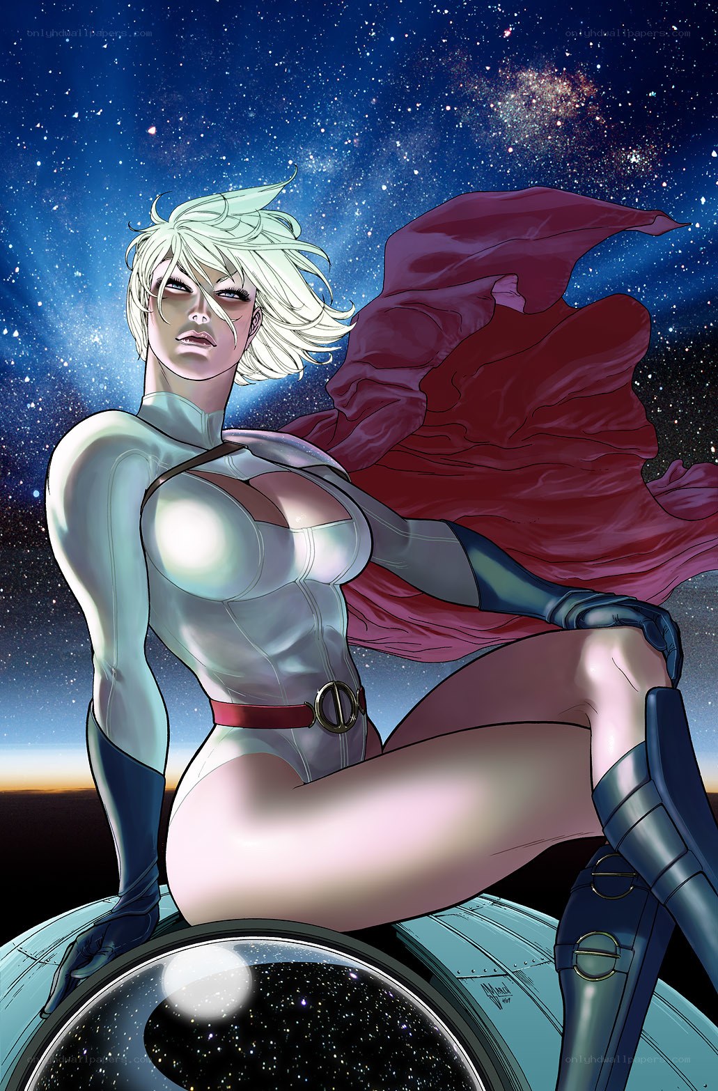 Superhero in space suit