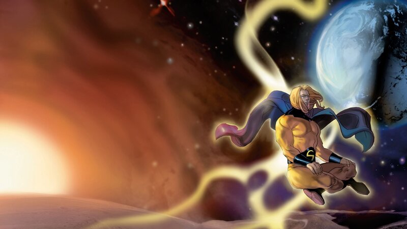 Superhero in Space — Yellow, Dramatic