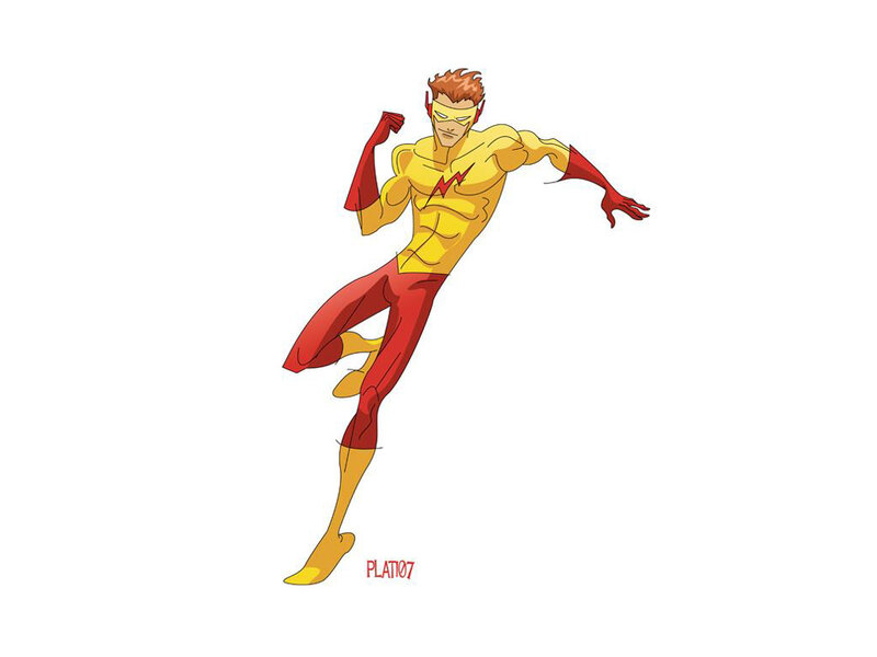 Superhero in Yellow Suit — Dynamic