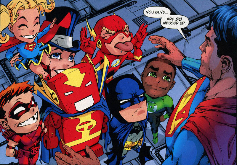 Superhero kids in a spaceship