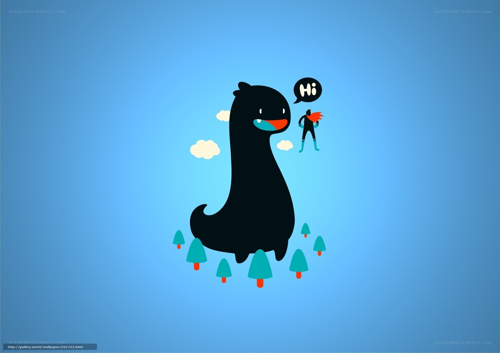 Superhero meets friendly monster