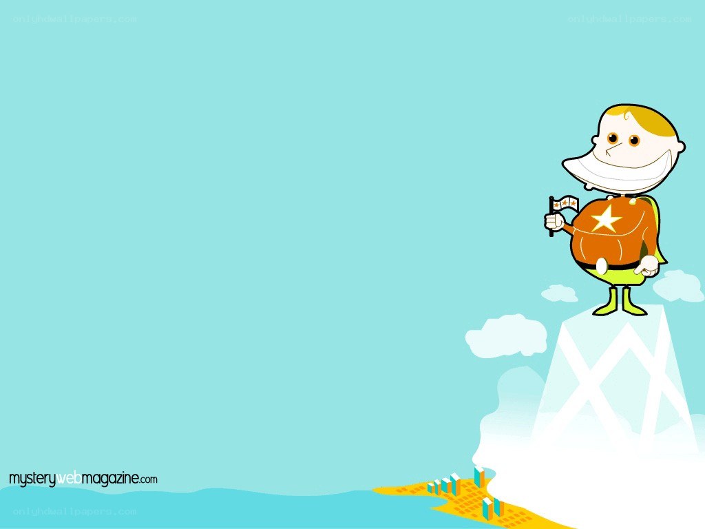 superhero on a mountain