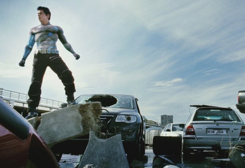 Superhero on Car Wreckage