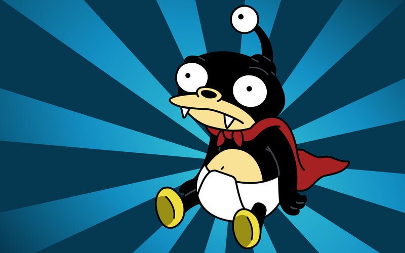 Superhero penguin character