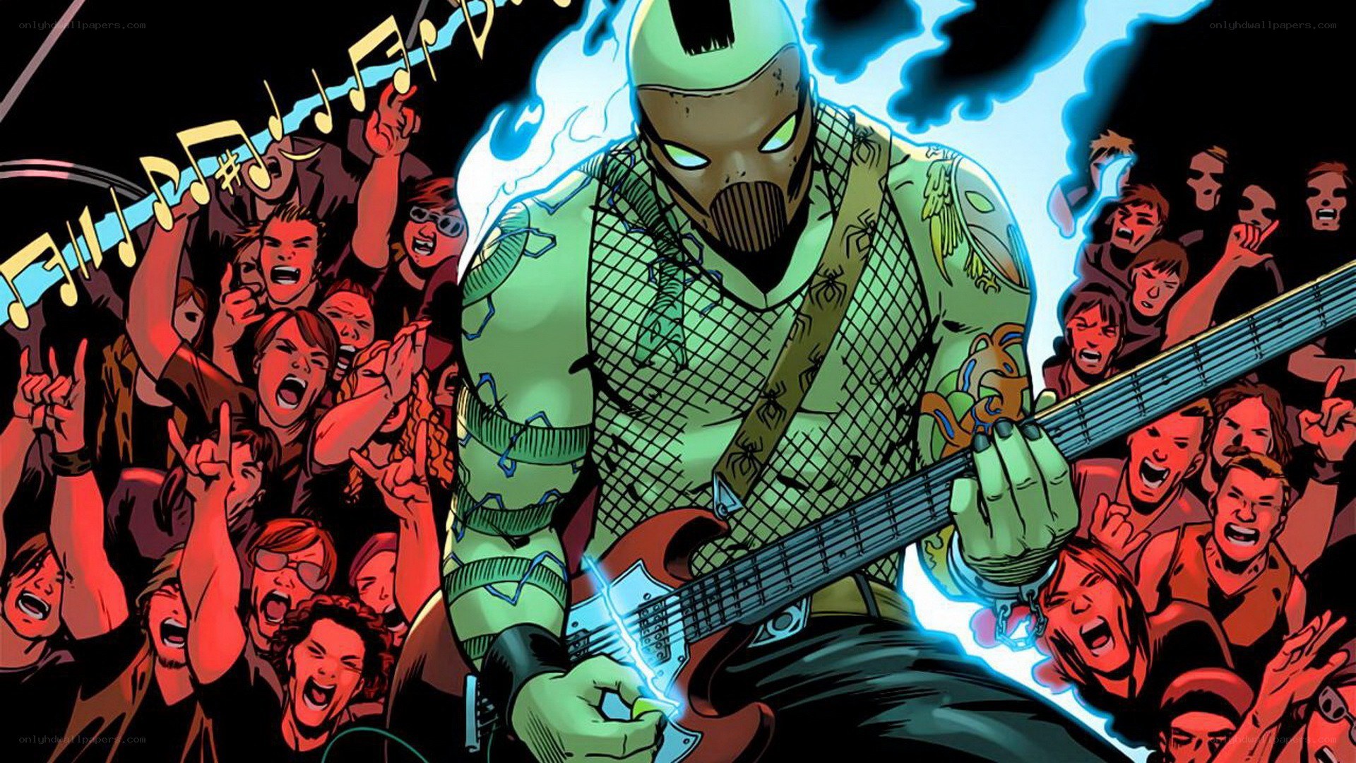 superhero rock concert