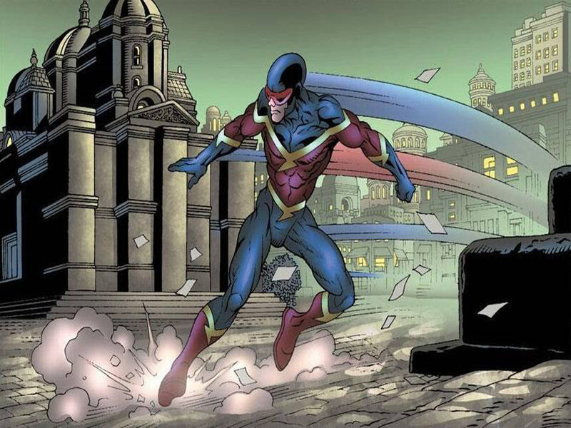 Superhero Running on Street