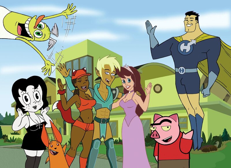 Superhero team group portrait