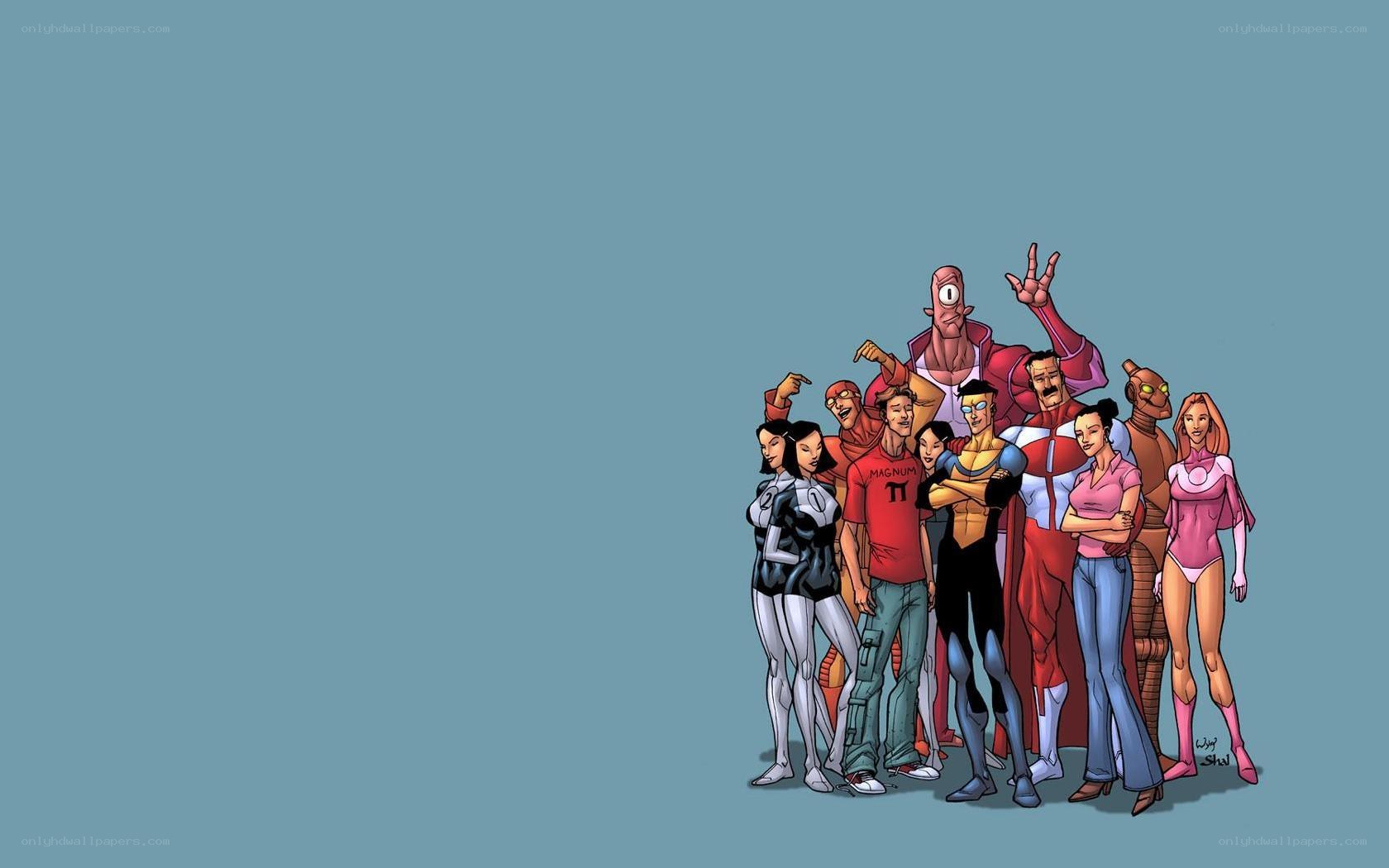 superhero team group portrait