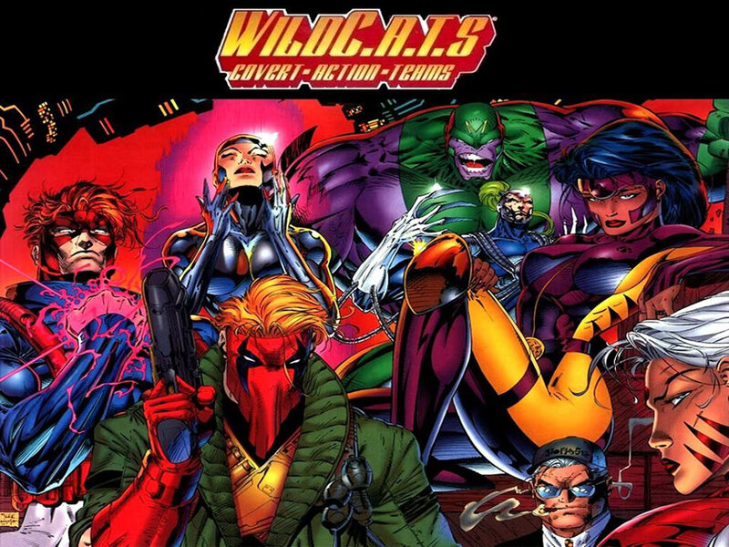 Superhero Team Group — Red, Dramatic, Comic