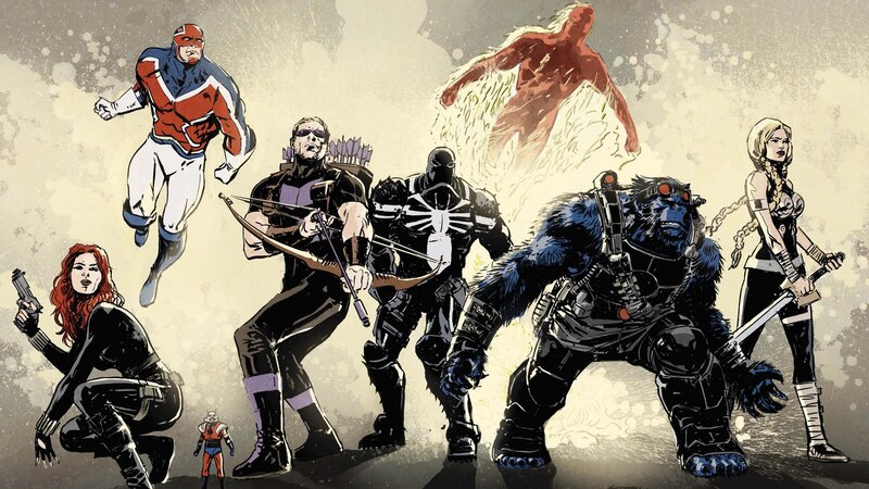 Superhero Team Illustration — Black