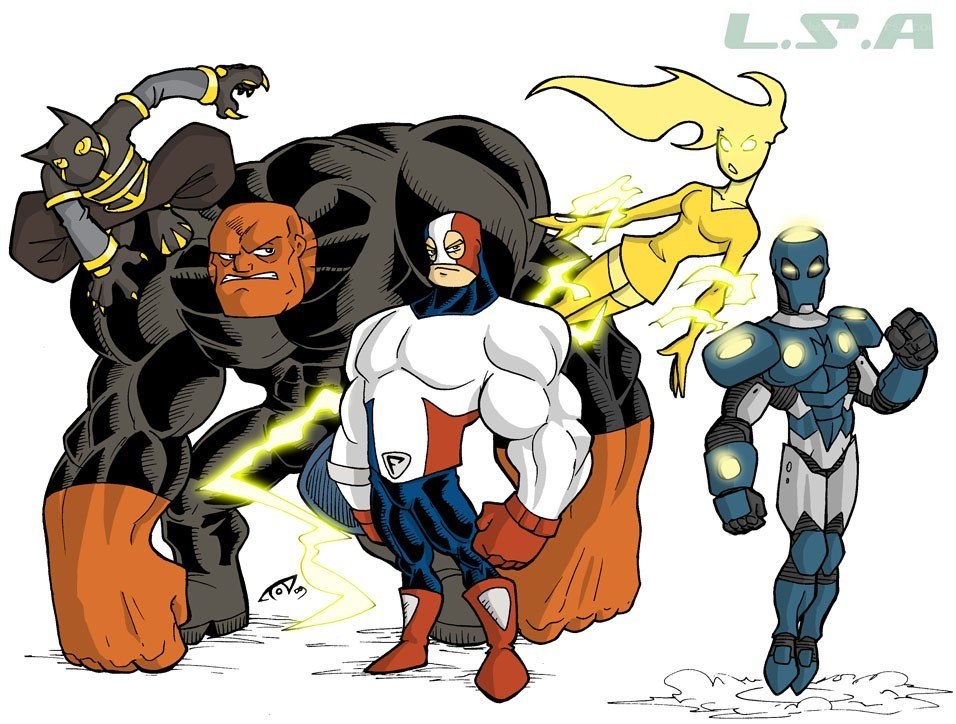 superhero team illustration