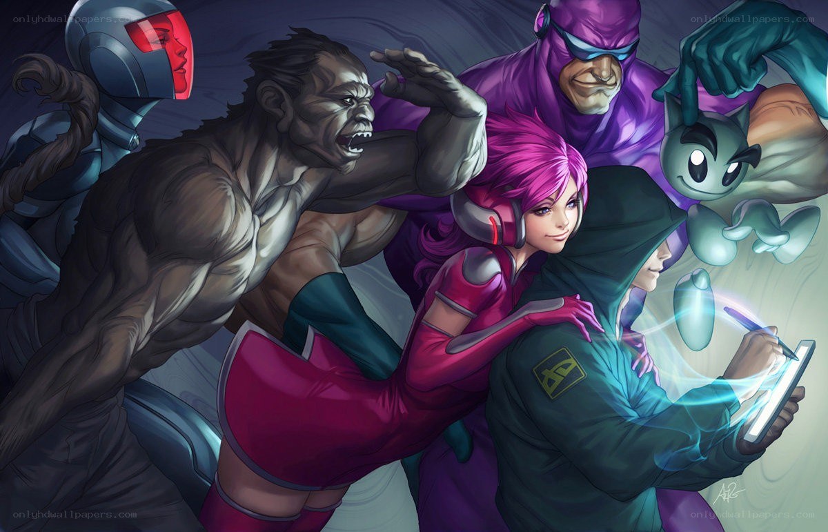 superhero team in action