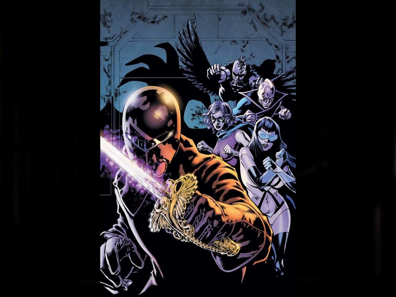 Superhero Team in Action — Black
