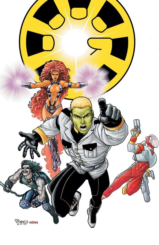 Superhero Team in Action — Yellow, Dramatic