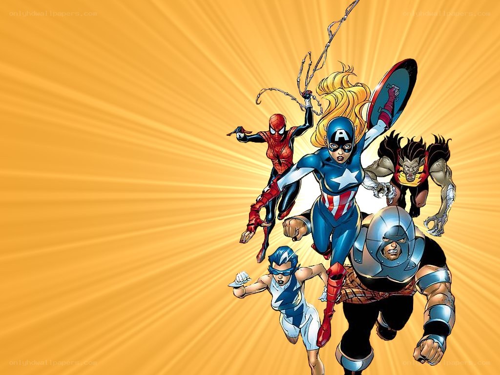 superhero team in action