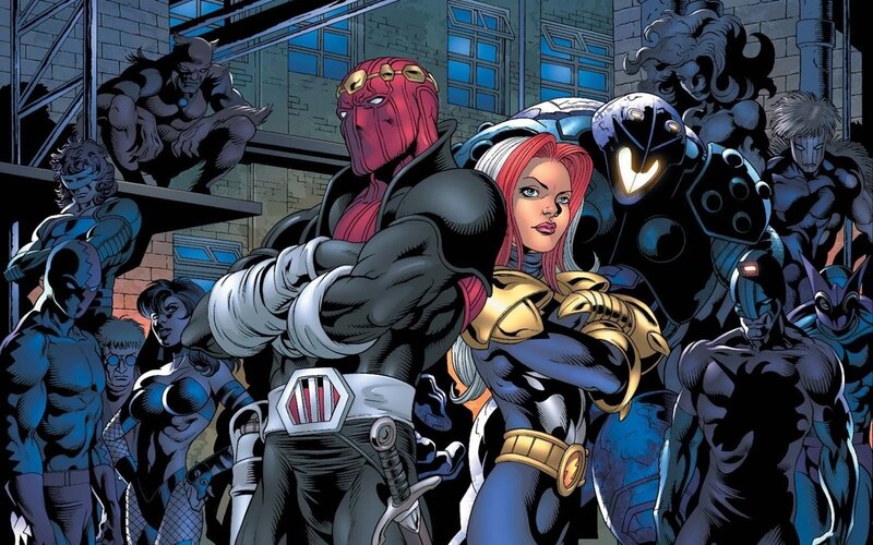 Superhero Team in Alley