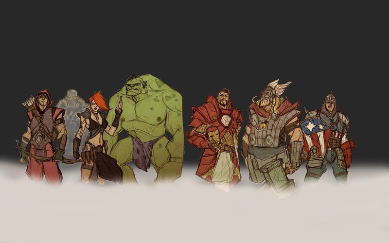 Superhero Team Lineup — Green