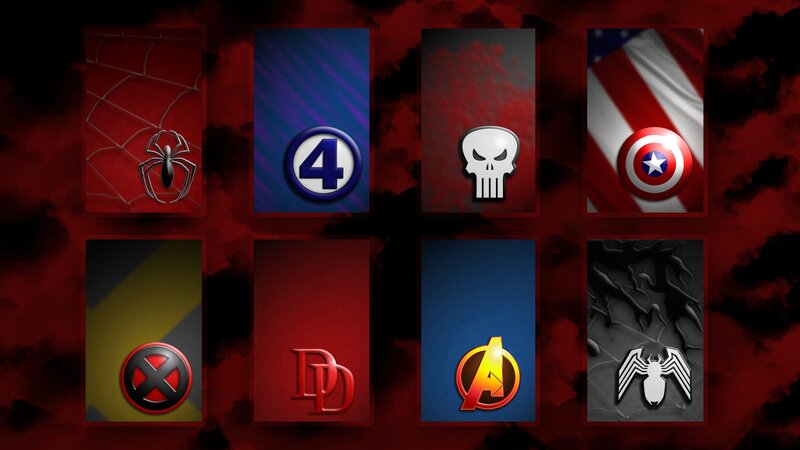 superhero team logos collection