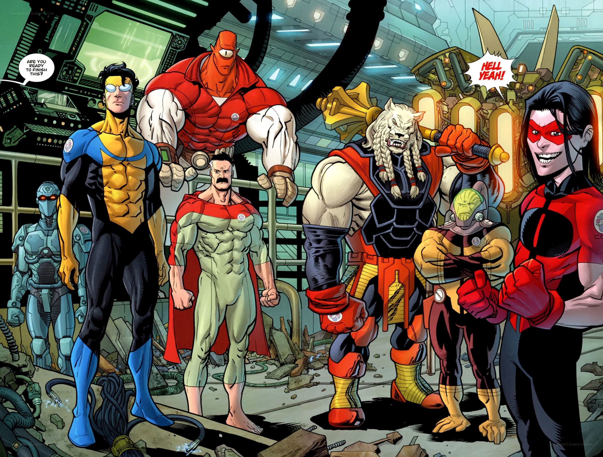 superhero team ready for battle