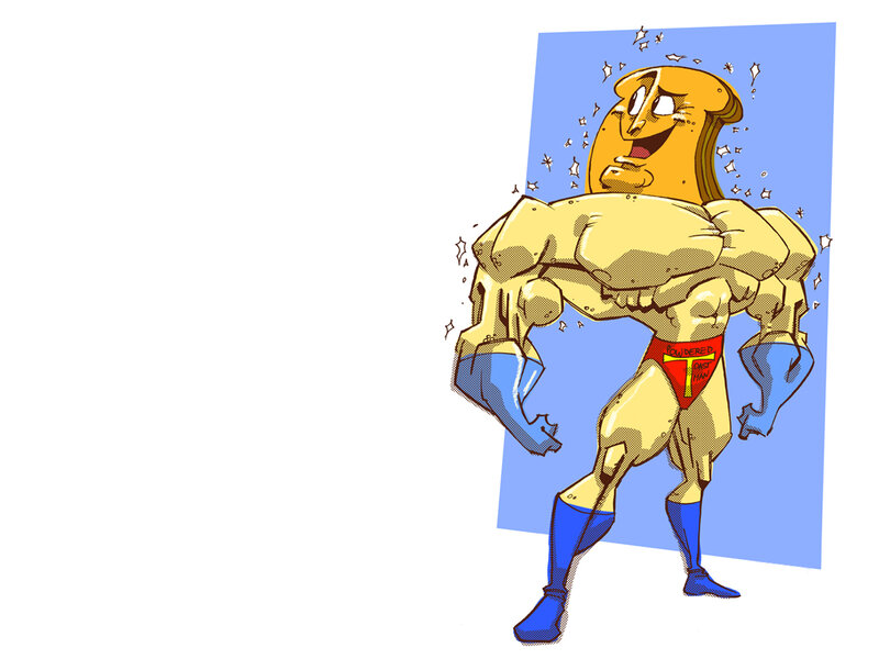 superhero toast character