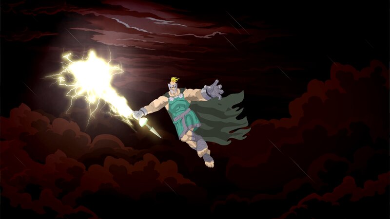 Superhero Wielding Lightning