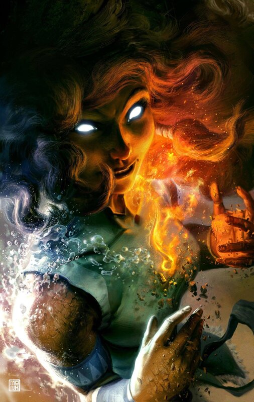 superhero with elemental powers