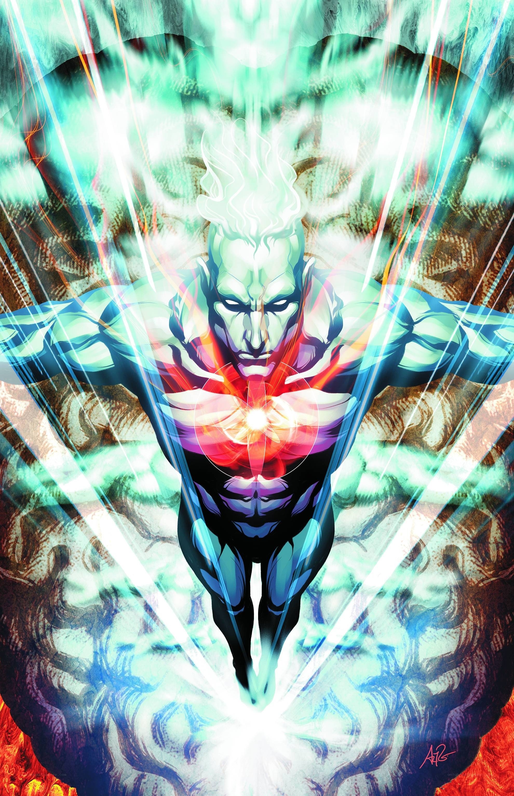 superhero with energy aura