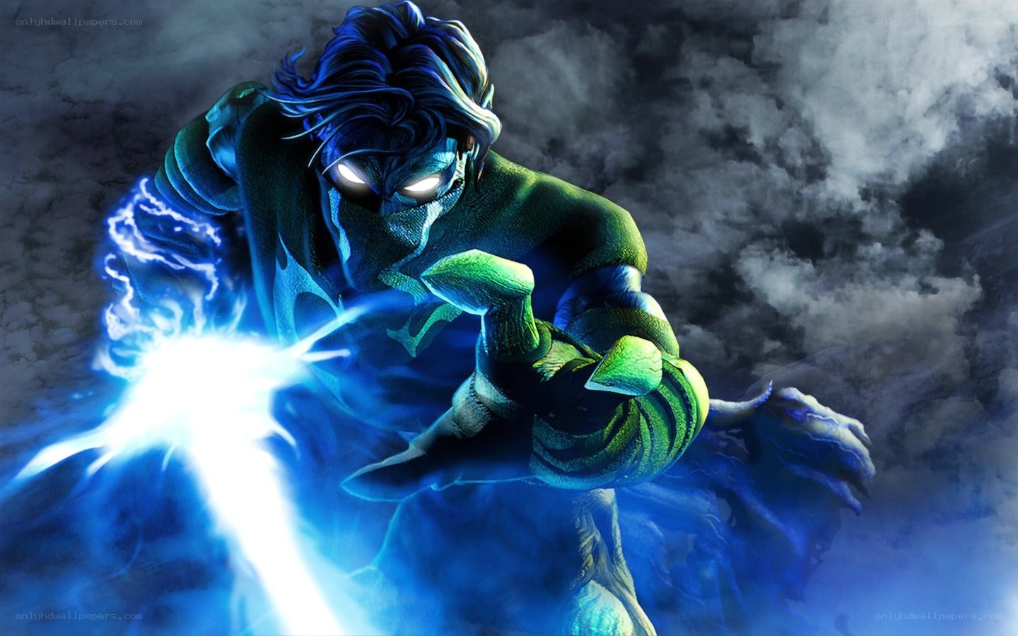 superhero with energy blast