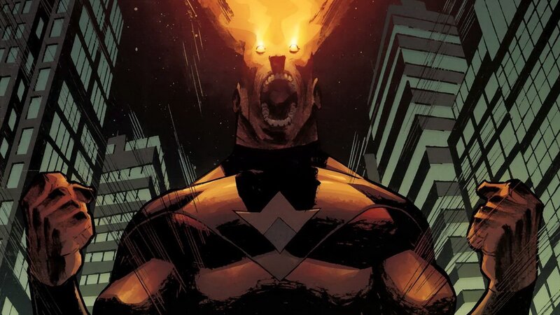 superhero with glowing head