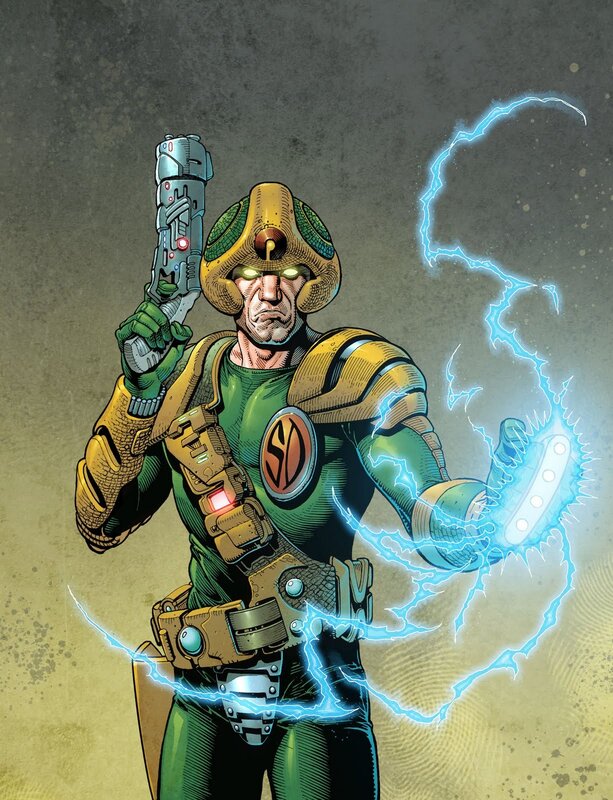 Superhero with Lightning — Green